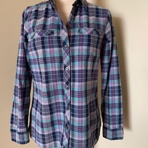 EDDIE BAUER Plaid Long Sleeve Button Down Shirt
